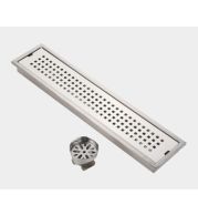 PR-154 Shower Channel Drain Stainless Steel Bathroom Linear Wet Room Commercial Heavy-Duty Grate Tray Water Drainage Spa Hotel Industrial Anti-Slip Rustproof Easy Clean Professional Grade Durable Flush Mount Seamless Finish Modern Design